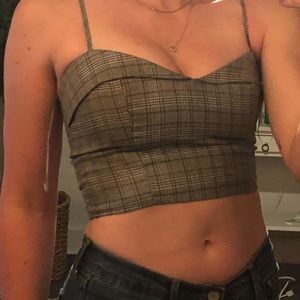 Plaid stylish crop top